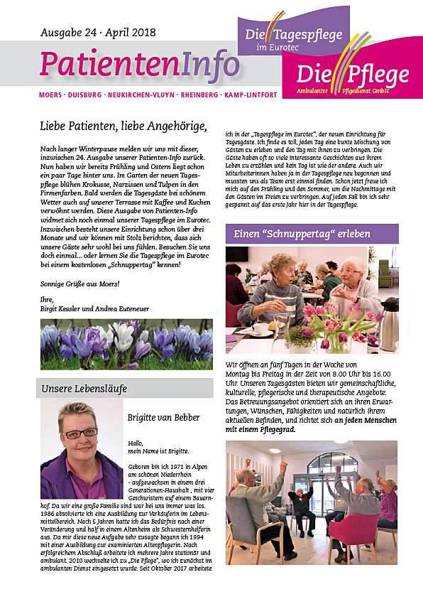»»Die Pflege / Tagespflege« Patienten-Info - Ausgabe 24 »Die Pflege / Tagespflege« Patienten-Info - Ausgabe 24