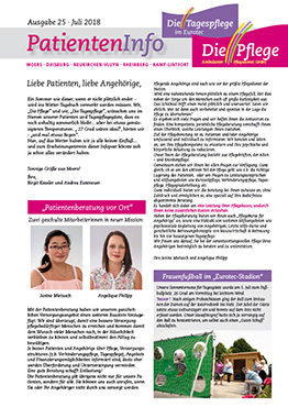 »»Die Pflege / Tagespflege« Patienten-Info - Ausgabe 25 »Die Pflege / Tagespflege« Patienten-Info - Ausgabe 25
